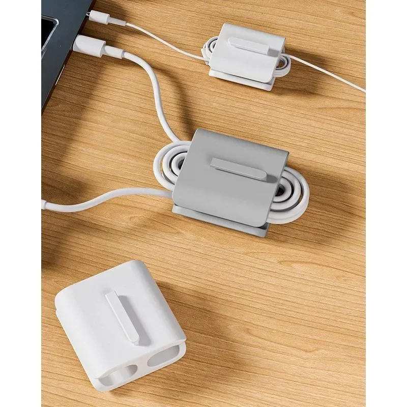 2PCS Simple Headphone Cable Organizer Data Cable Buckle Collector Wire Wrap Receiver Buckle Wire Winder Fixer Convenient