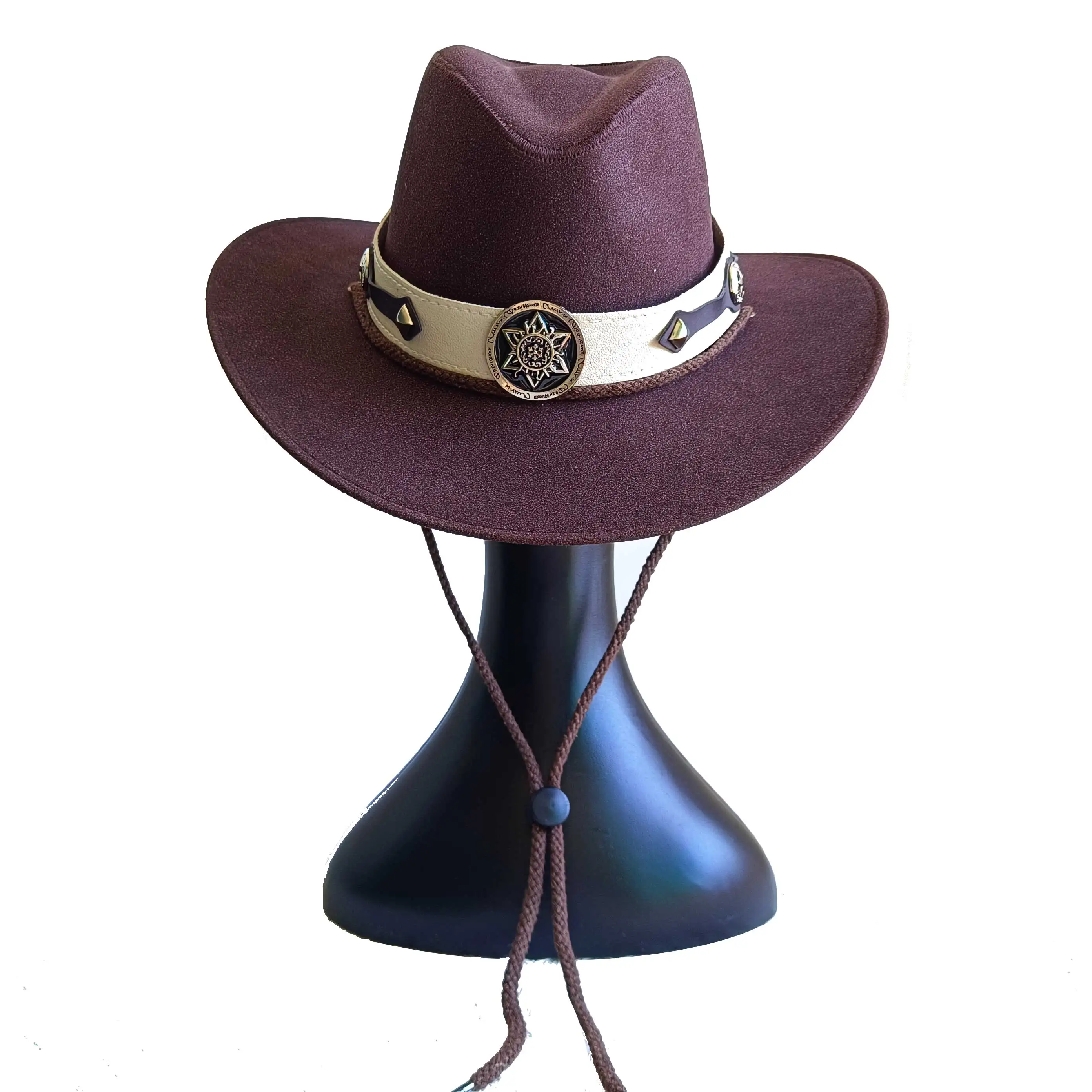

Suede cowboy hat 2025 new men's and women's sun hat western cowboy hat vacation ковбойская шляпа