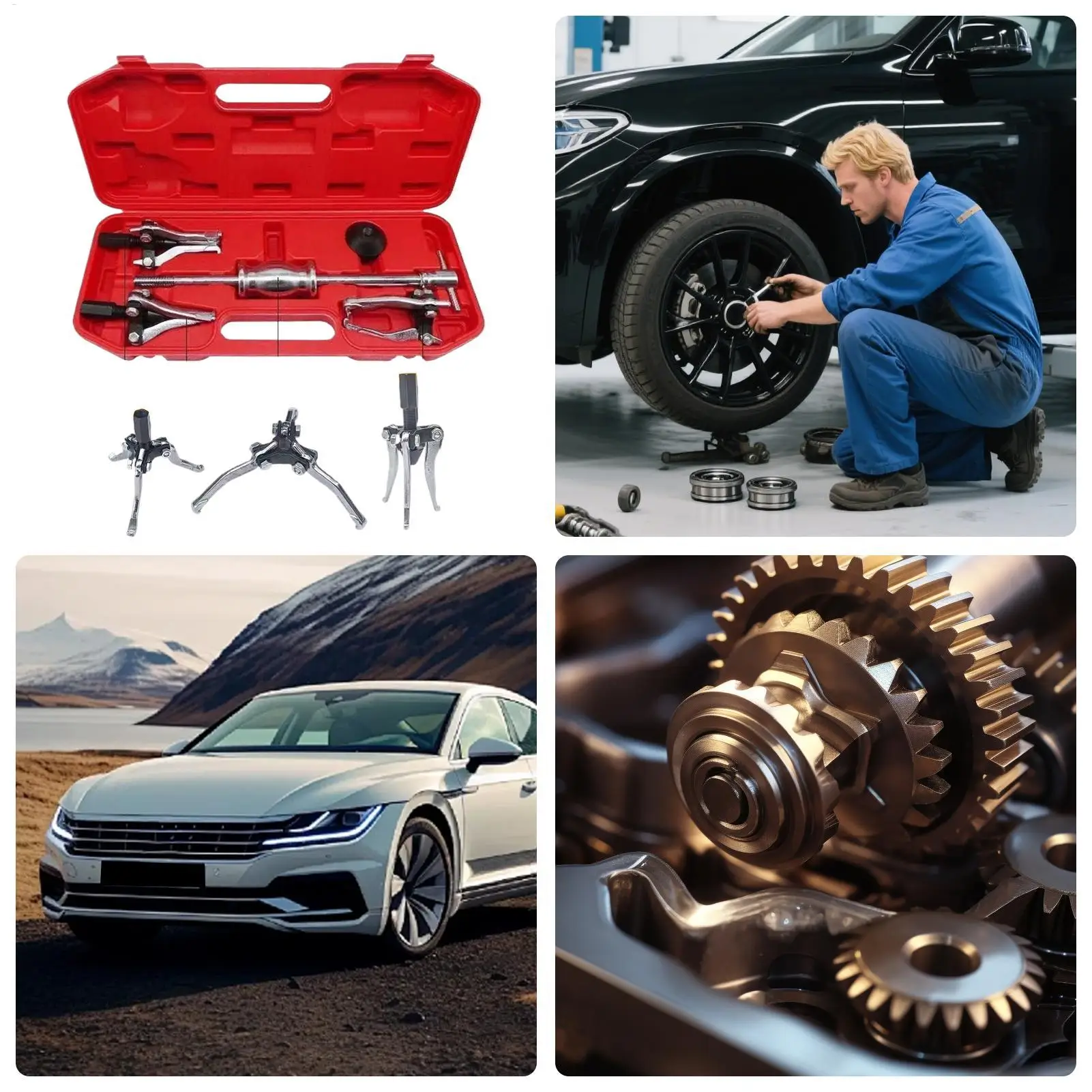 

Инструмент для снятия подшипников, комплект для снятия внутреннего и внешнего разветвителя подшипника, прочный многофункциональный регулируемый набор шестерен для разборки