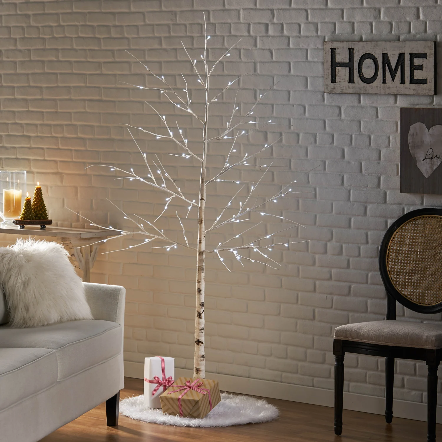 

6FT Birch Tree White Light 96LEDArtificial BarkUl Ip44 30V 6WExtended Line 5M