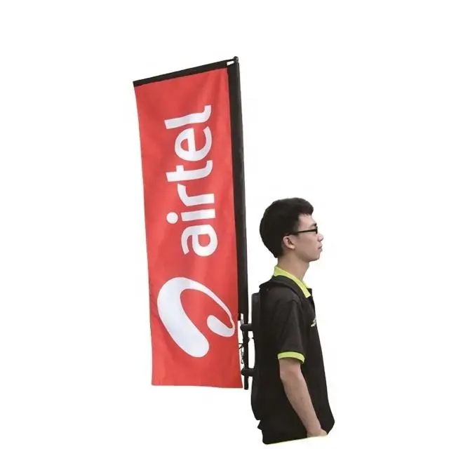 High quality walking backpack teardrop  flag