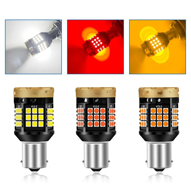 مصباح إشارة فك تشفير LED فائق السطوع 3030 45SMD 7440 1156 PY21W أضواء مؤشر الانعطاف عالمية تناسب عمر طويل معدني