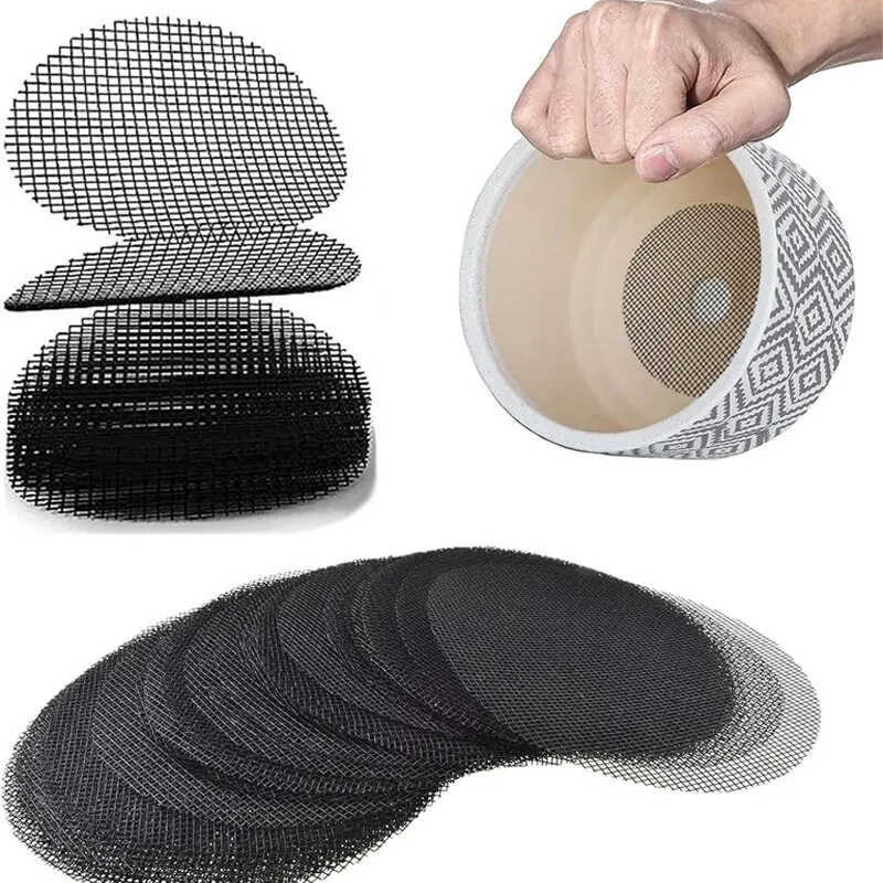 50PCS Prevent Soil Loss Breathable Gasket Leakproof Drainage Flower Pot Hole Mesh Pad Bottom Mat Breathable Drainage Gasket Net