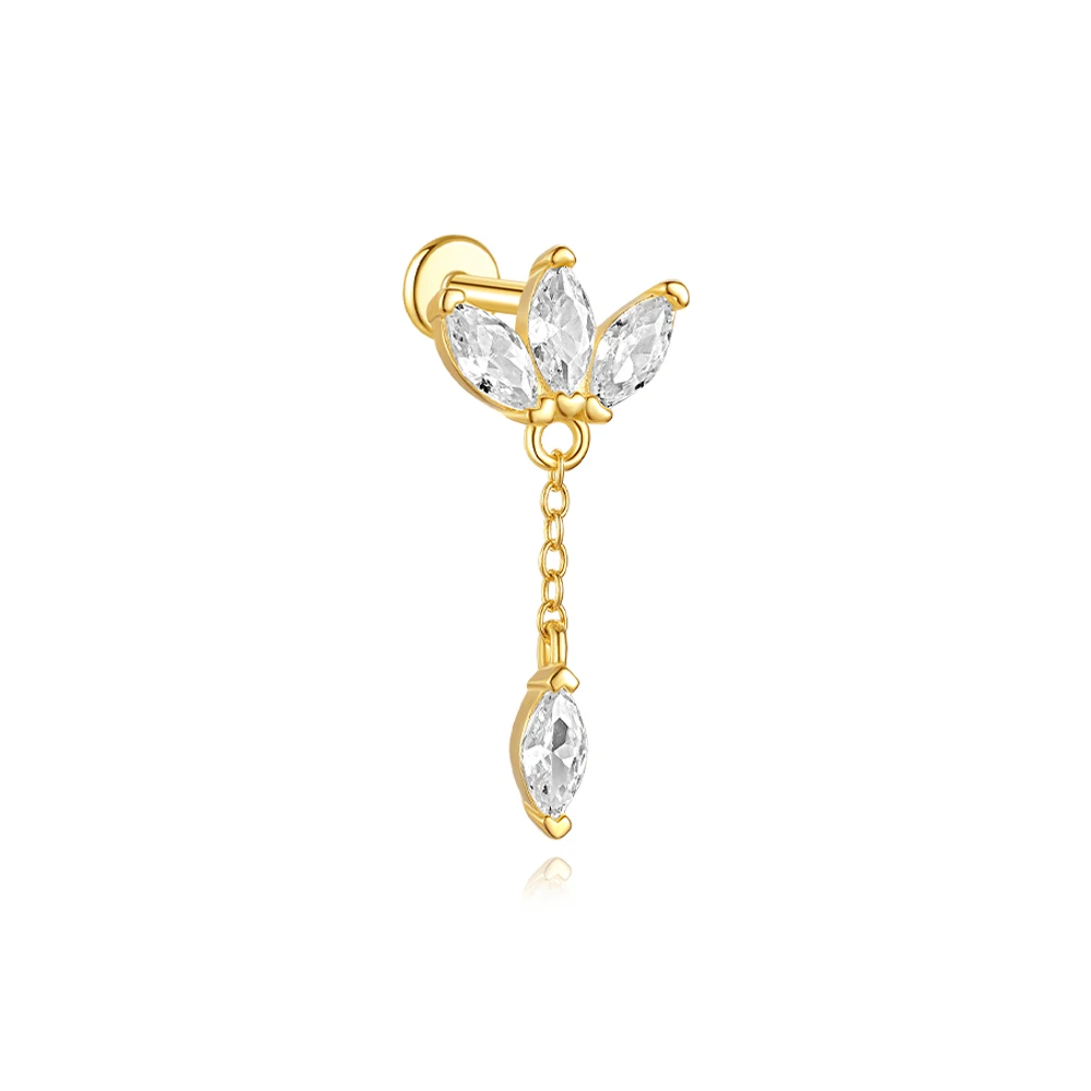 Women's 925 Sterling Silver Crown Tassel Thread Earring