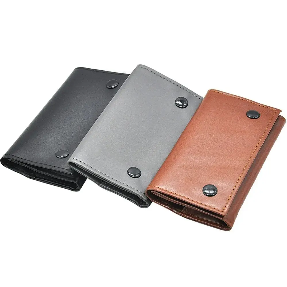 Cards Holder PU Leather Pocket Phone Pouch Portable Double-layer Mini Wallet Bag Vintage Lightweight Phone Bag Outdoor Sports