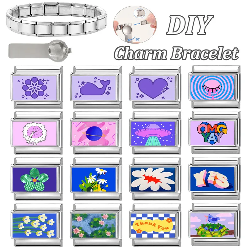 جديد جميل الحيوانات الأليفة القطط والكلاب وصلات سحرية إيطالية تناسب 9 مللي متر سوار الفولاذ المقاوم للصدأ النساء الرجال DIY بها بنفسك صنع المجوهرات