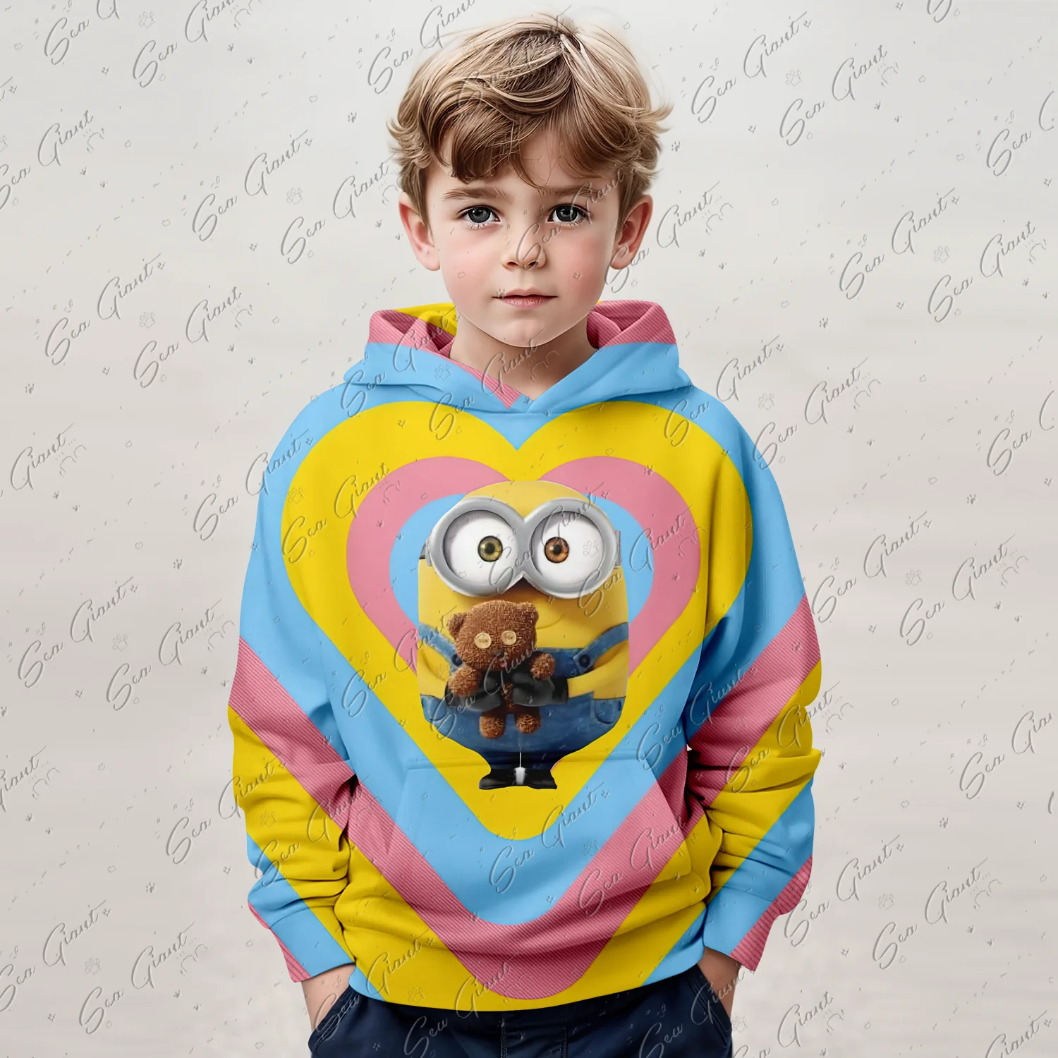

2025 Children Spring Autumn Hoodie Sweatshirts Minion-s 3D Print Tops Handsome Clothes For Boys Girls Loose Trend Kids T-Shirts