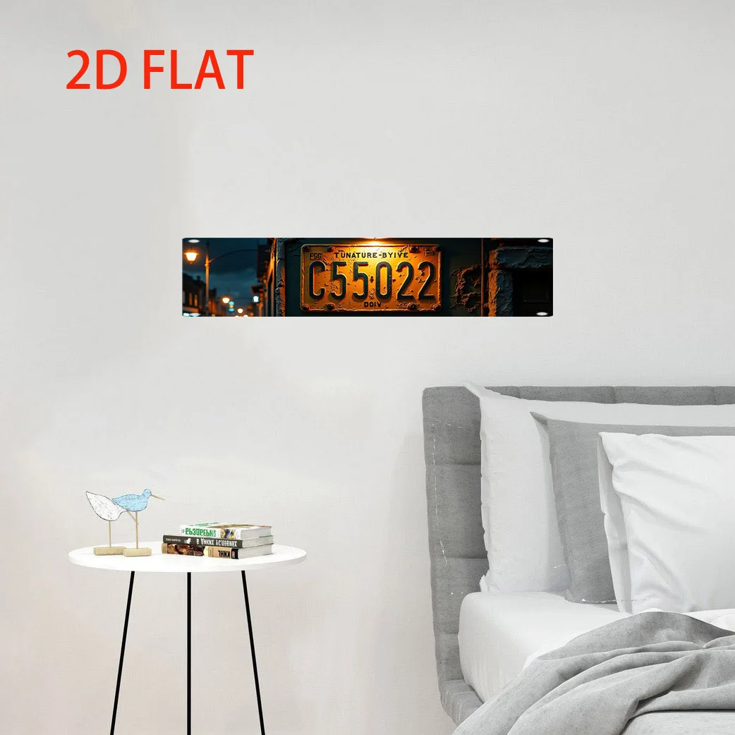 1pc Vintage License Plate Wall Art  Sign Industrial Style Decorative Plate Rustic Home Bar Garage Decor Urban Street Style Decor