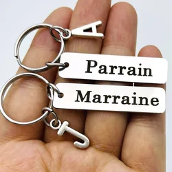 French Parrain Marraine Keychain Godfather Gift Godmother Keyring Personalised Keychain Papa D'amour Tata D'amour Jewelry
