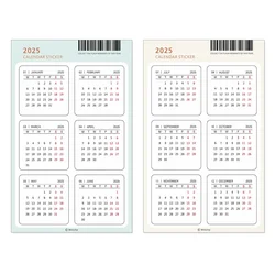 Fromthenon 2025 2024 Calendar Stickers Traveller's Notebook Planner Journal Annual Calendar Stickers Office Stationery Supplies