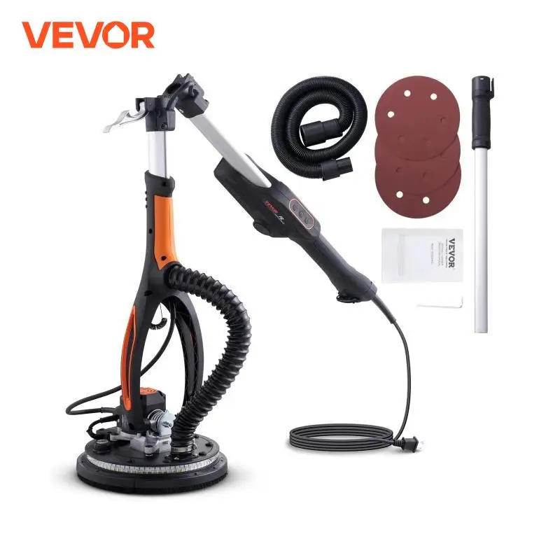 VEVOR 800W Electric Drywall Sander Brushless Motor 1000-2300RPM Variable Speed Household Polishing Machine Wall Grinder Sander