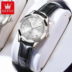 OLEVS New High Quality Women Quartz Watch Original Leather Strap Waterproof Women Wrist Watches Casual Fashion Watch for Women