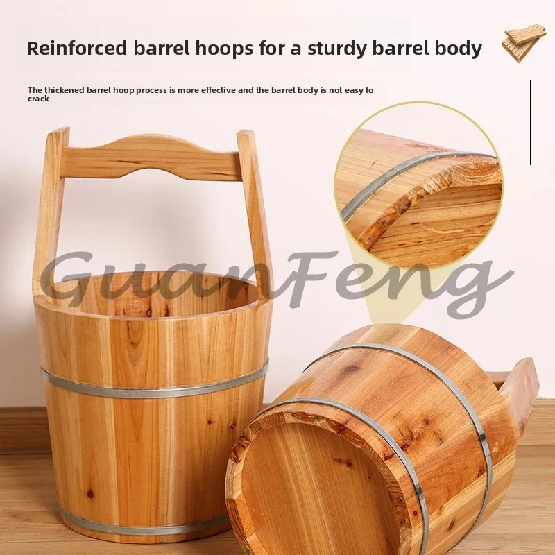 Handmade natural wooden foot bath tub and portable herbal sauna foot bath bathtub for home spa relaxation - view 6