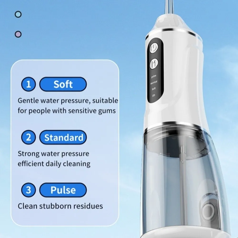 Smart Electric Oral Irrigator Rechargeable Professional Electric Tooth Flusher 3 Cleaning Modes Cordless Tooth Scaler Travel