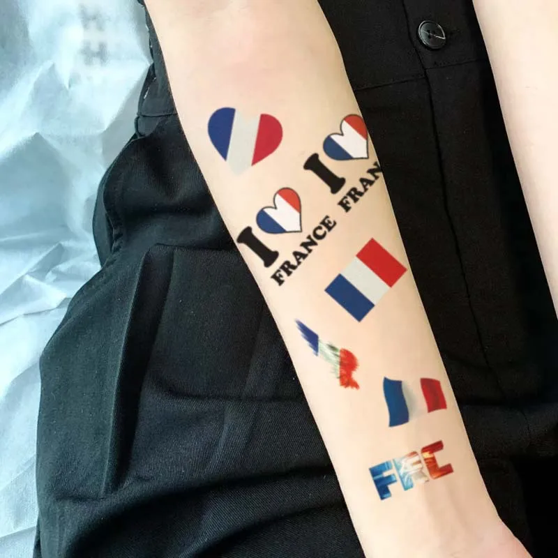 French Flag Temporary Tattoo Sticker, Long-lasting Waterproof, Realistic Non-reflective Fake Tattoo, for Men and Women