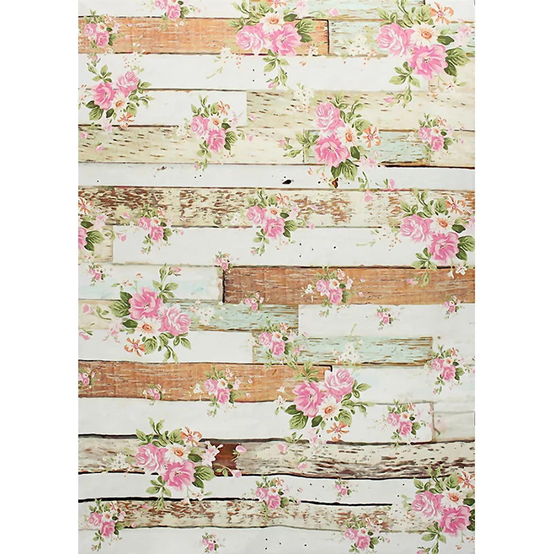 SHENGYONGBAO Art Fabric Photography Backdrops Props Flower Wood Planks Photo Studio Background CXZM-32