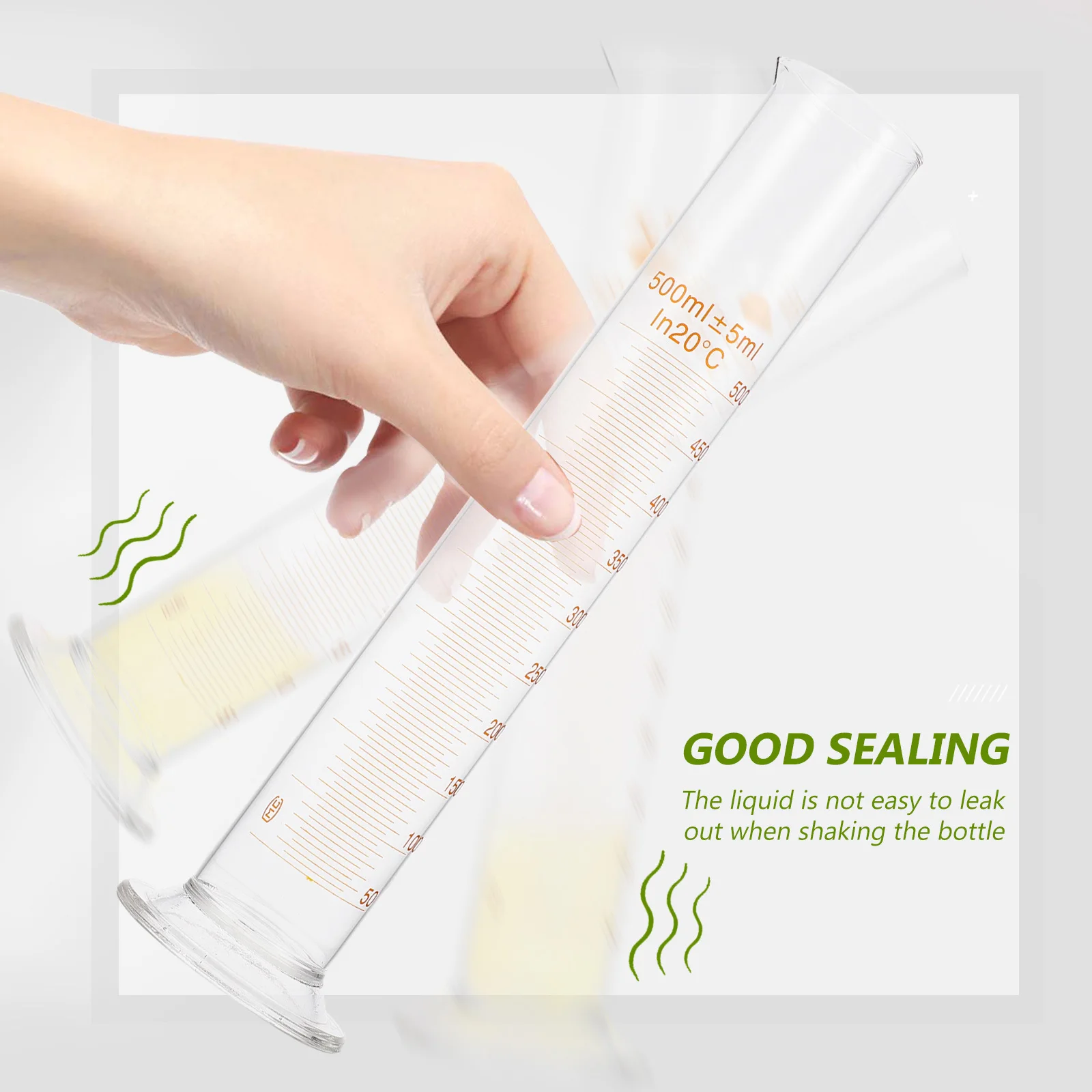 أسطوانة قياس متدرجة 500 مل مستلزمات مختبر زجاجي احترافي لمدارس البحوث خلط دقيق للمطبخ المنزلي