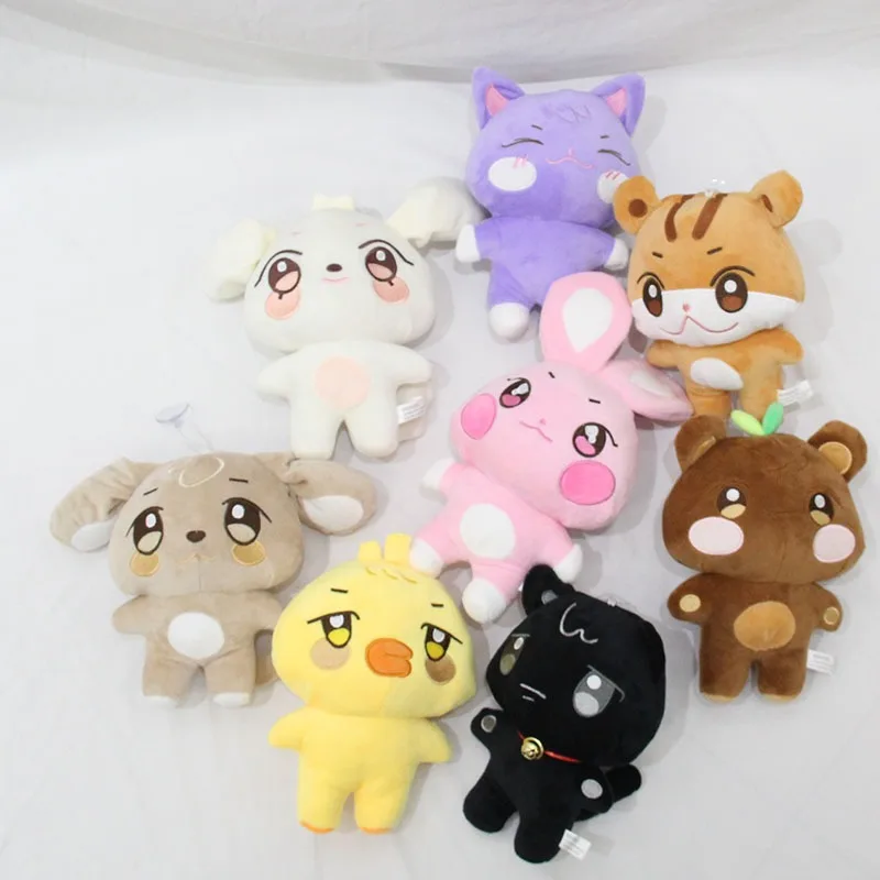 Kpop ATEEZ Aniteez Plush Doll Keychain WooYoung JongHo YunHo Star Peripheral Cartoon Animal Bag Pendant Fashion Toys Gift