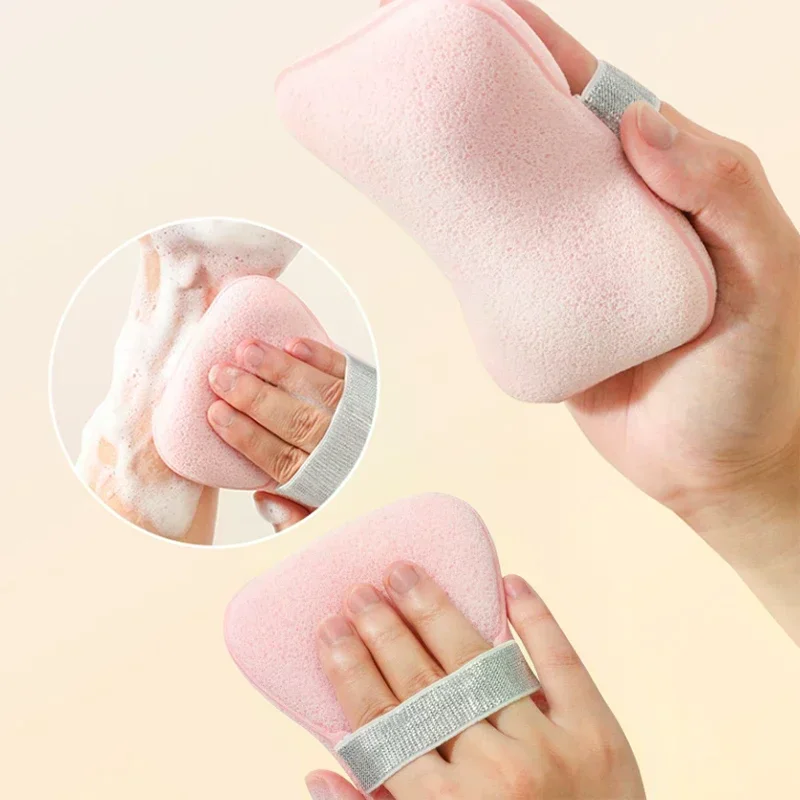 Badeschwamm, Gesichtswäsche, 2-in-1-Seifenbeutel, weicher, sauberer Puff, wiederverwendbarer Make-up-Entferner, Peeling-Pads für die tägliche Reinigung der Hautpflege