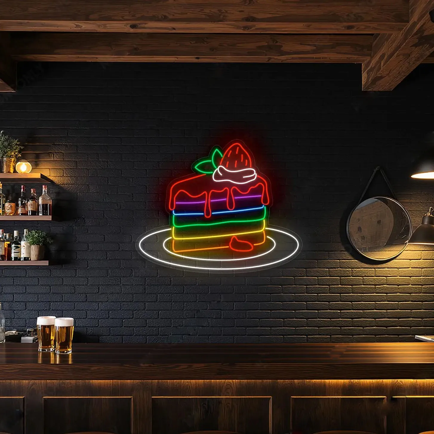 

Светодиодная неоновая вывеска для торта, полуничный светильник для торта, настенный декор, красочный неоновый торт, неоновый торт на день рождения, подарок для торта, деловая неоновая вывеска