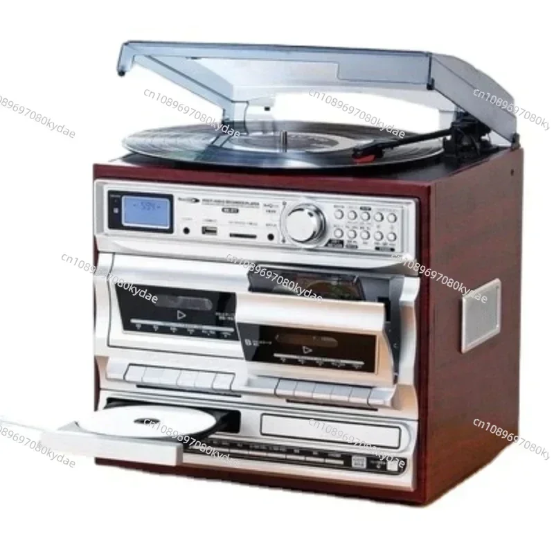 Vinyl Record Player Modern Jukebox Antique Phonograph Bluetooth Audio Multi-Function Radio Tape CD USB