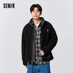 Semir Coat Men 2024 New Winter Three-Defense Technology Double-Sided Wear Loose Stand Collar Jacket