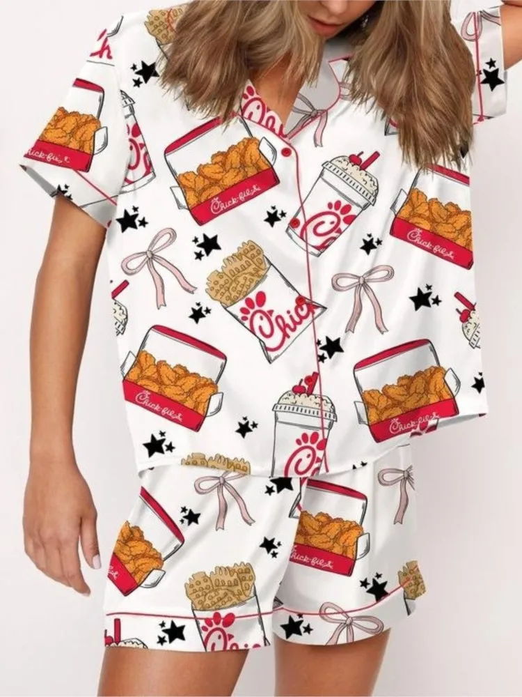 

New Cartoon Women's Two Piece Set Pajama Set 3D Printed Casual Women's Long Sleeve Shirt Comfortable Home Clothing Pajama Set