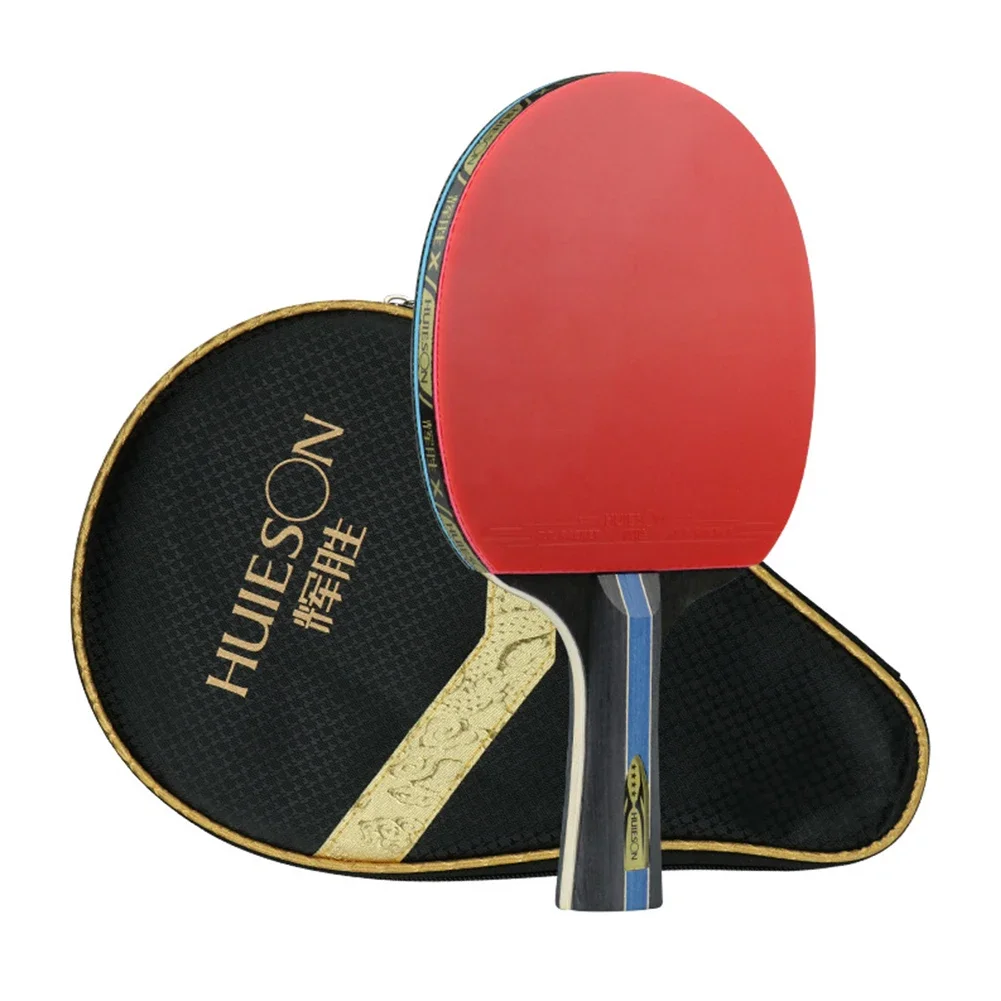 Soverup ไม้ปิงปอง Double Face สิวเสี้ยนยางเหนียว 4 ดาว Ping Pong Paddle พร้อมกระเป๋าแร็กเก็ตเจ็ดชั้นไม้บริสุทธิ์