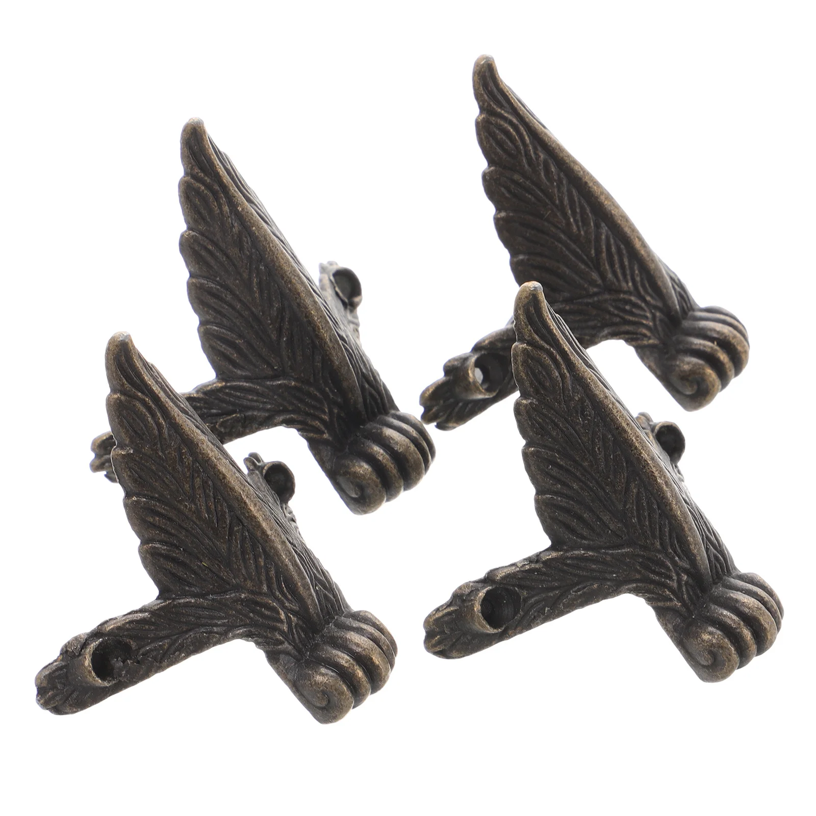 

4Set Vintage Decorative Cabinet Feet Zinc Alloy Metal Legs Jewelry Replacement Legs Sturdy Support Easy Install