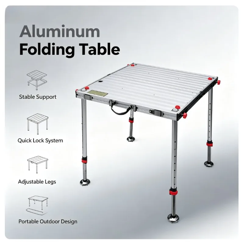 Aluminum Fishing Platform Lightweight Folding Deep Water Adjustable Legs Non-slip Portable Stage For Lake River High Quality