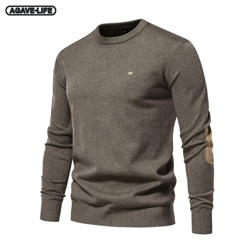 

Men Sweaters Autumn Winter Casual Men Clothing High-quality Warm Pullover Knit Sweater Fashion Men Color Contrast O-Neck Sweater