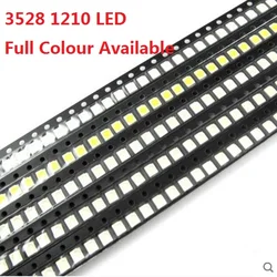 3528 1210, 블루, 레드, 옐로우, 화이트, 그린, 퍼플, 1210 SMD LED, 슈퍼 브라이트, 고품질 3528 LED 비드, 3.5*2.8mm, 100 개