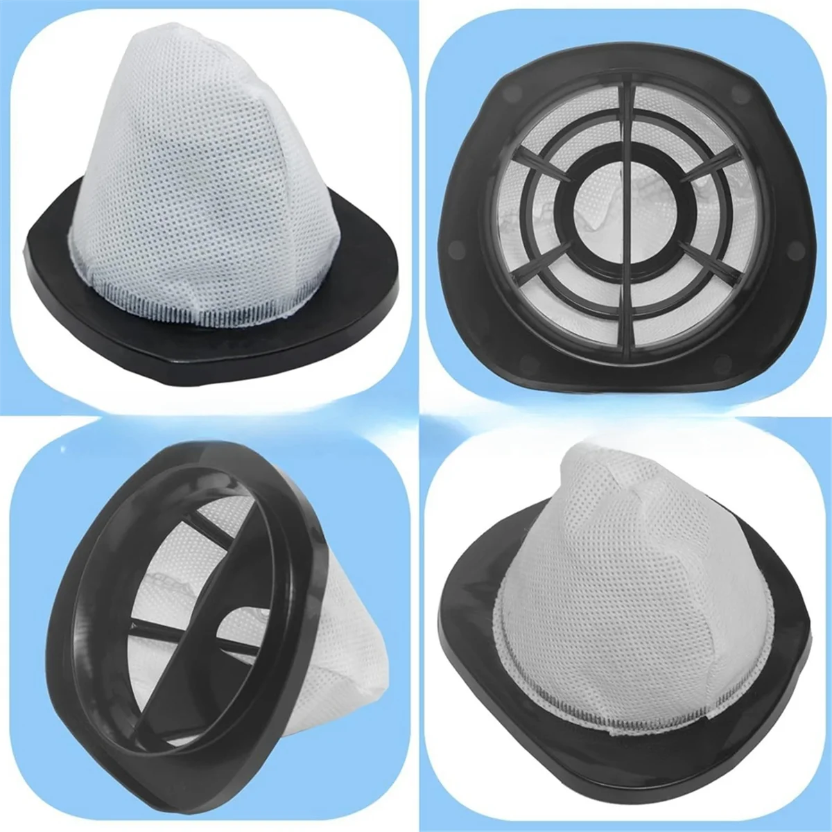 FZFZ 12PCS Hepa 필터 및 필터 면 2030/20303/20306/20307/20309/2030H2030V/2030X/2030Z 진공 액세서리