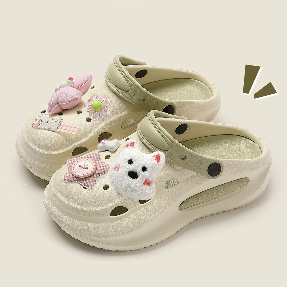 BASATU Wearing Hole Shoes For Women In Summer Durable Cartoon Breathable Comfortable Odor Proof EVA Sandals