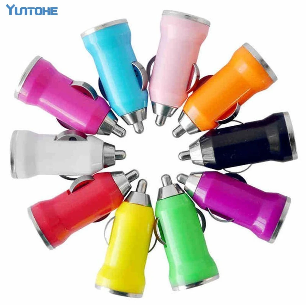 100pcs/lot Colorful Mini USB Car Charger For IPhone 7 6 plus 5S 5 4 for Samsung HTC Sony Nokia LG lenovo Huawei Motorola