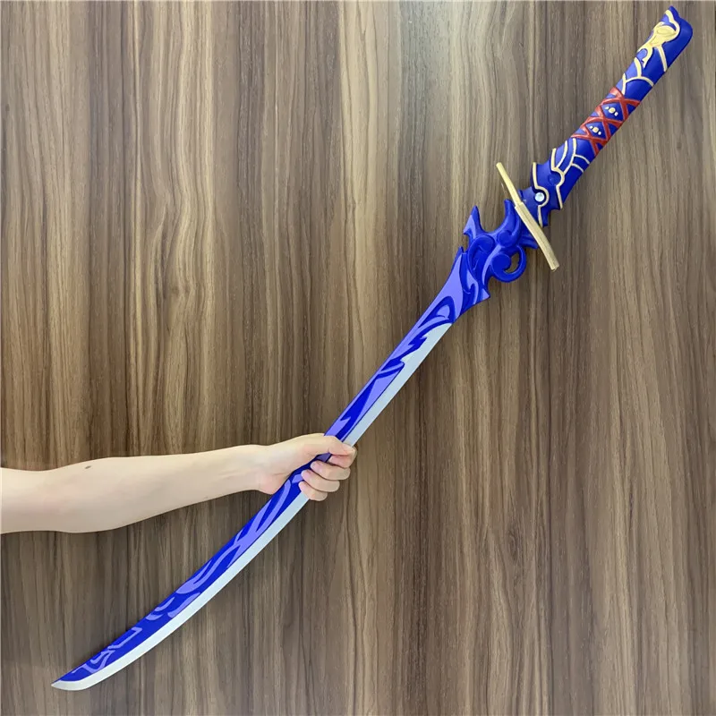1:1 رايدن شوجون كاتانا السيف جنشين تأثير السيف بيلزبل موسو سلاح السيف تأثيري المرحلة الدعائم السلامة بولي PU نموذج هدية 105 سنتيمتر