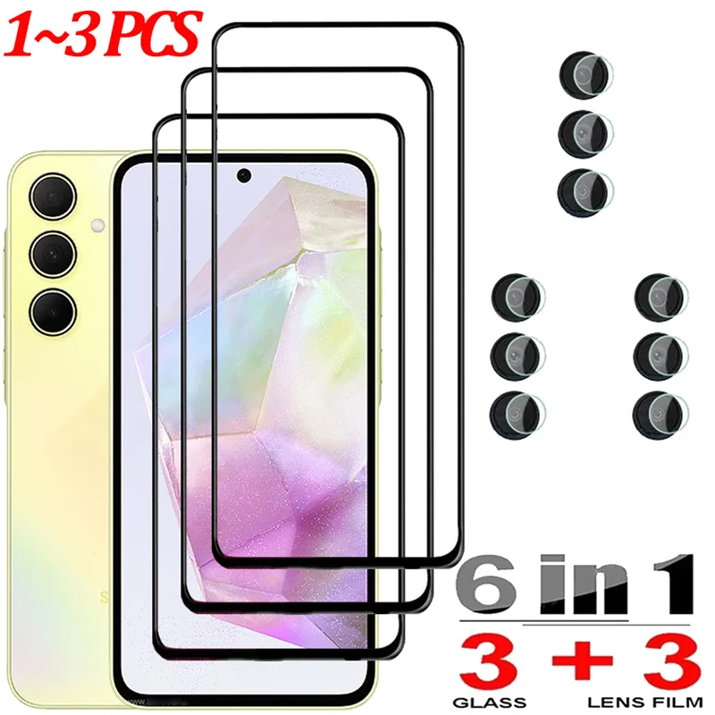 HD Protective Glass For Samsung Galaxy A55 A54 A53 A15 A25 A35 5G Screen Protectors Samsung S24 Ultra Tempered Glass & Camera Lens Film S 24 Plus Pelicula Cristal Templado Samsung A14 A24 A34 Phone Front Film