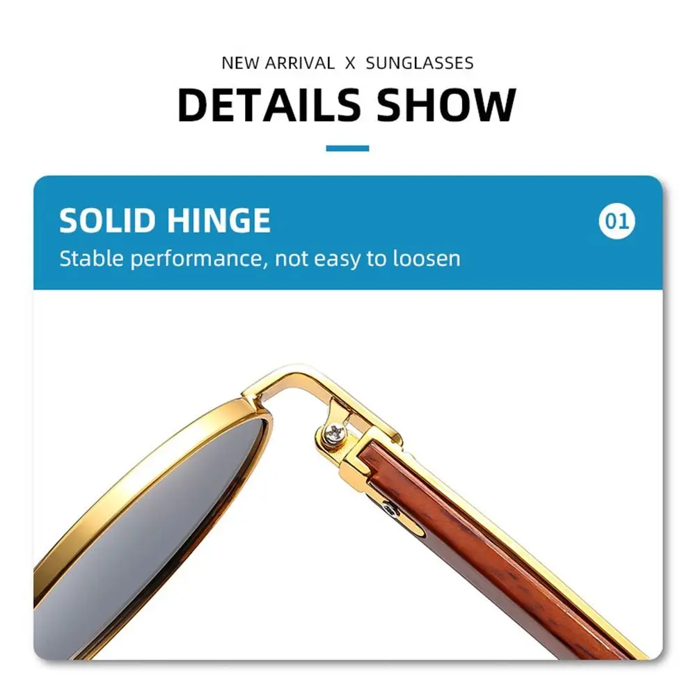 أزياء إطار صغير خمر النظارات الشمسية المستديرة الفاخرة العصرية البيضاوي نظارات شمسية كلاسيكية فاسق النظارات الشمسية للنساء والرجال #4