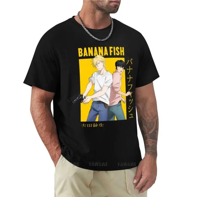 summer men t-shirt brand top Banana Fish Ash Lynx Eiji Okumura Card Anime T-Shirt Anime t-shirt cute clothes T-shirt men