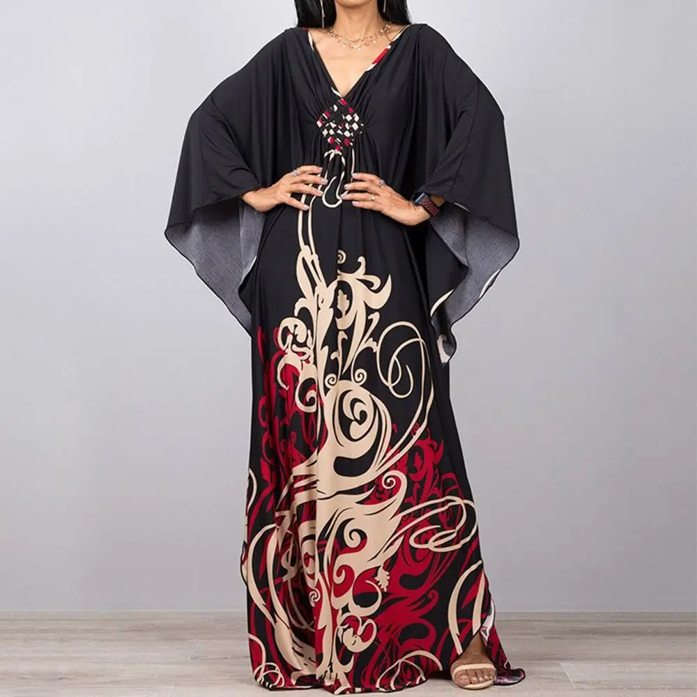 Maxi Long Dress Summer Sunscreen Smock Loose Casual Swimsuit Cover Up Dress Vacation Bathing Suit Bikini Cover-Ups for Women