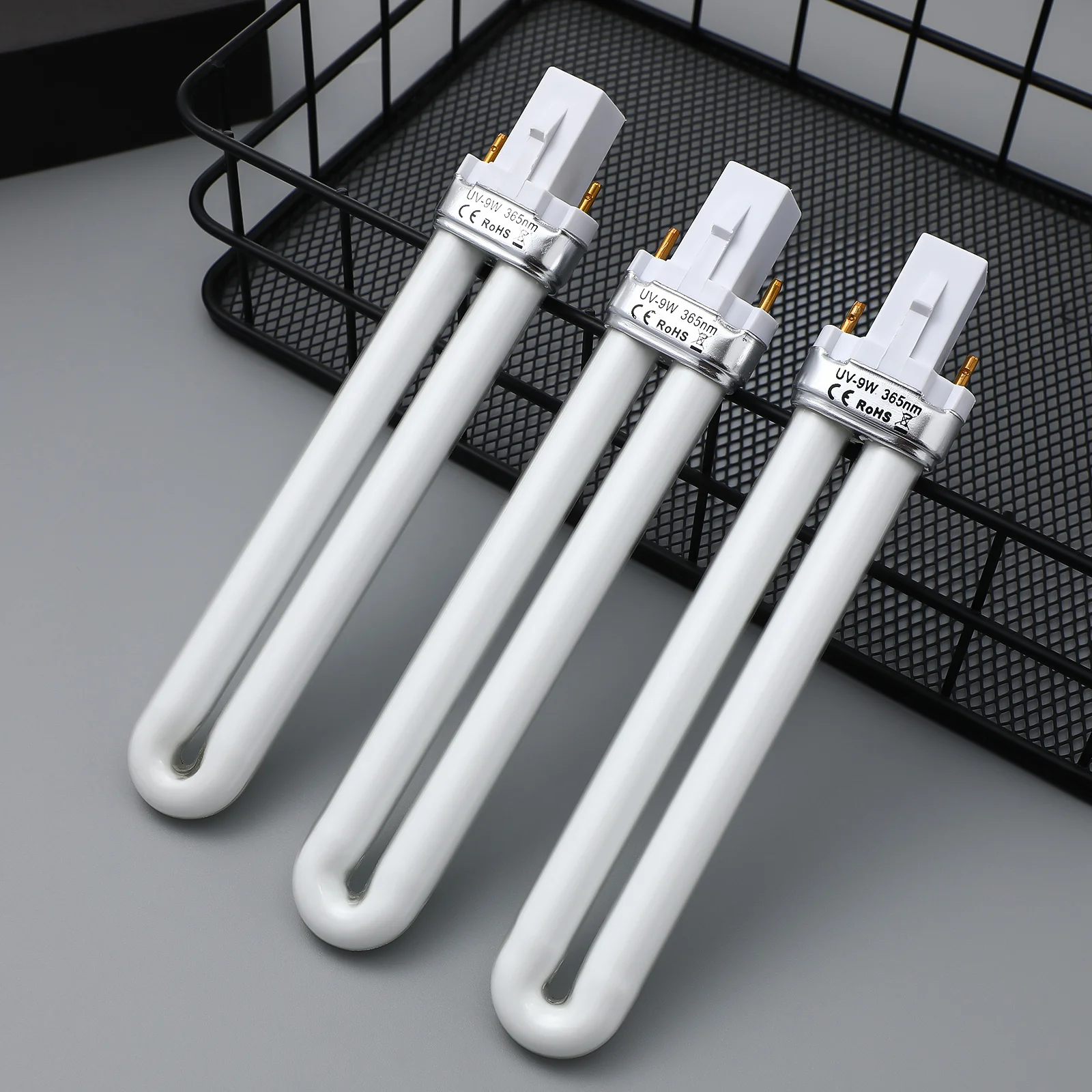 4 Pcs Bulbs Light 9w U-shaped 365nm Nail UV Lamp Tube Phototherapy Machine Tubes for Nails Dryer