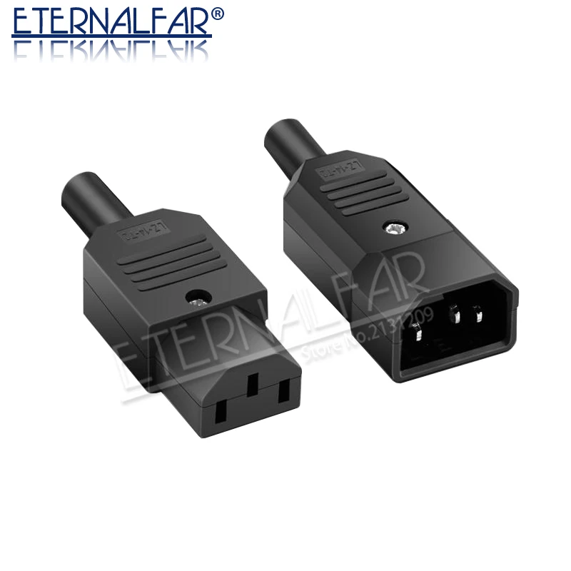 

Black Copper CE AC-013A 10A 250V C13 Power Panel Socket PDU UPS Rewirable Wiring Plug Electric Battery Receptacle Docking Outlet