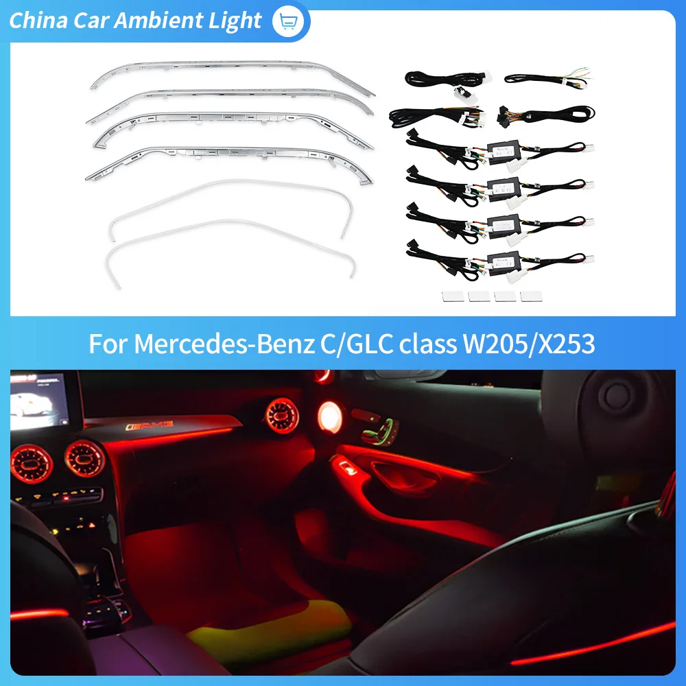 Ambient Lighting for Car Interior, Mercedes-Benz W205, X253, C-Class, GLC C-Class, Upgrading and Modification of Car Interior, 1