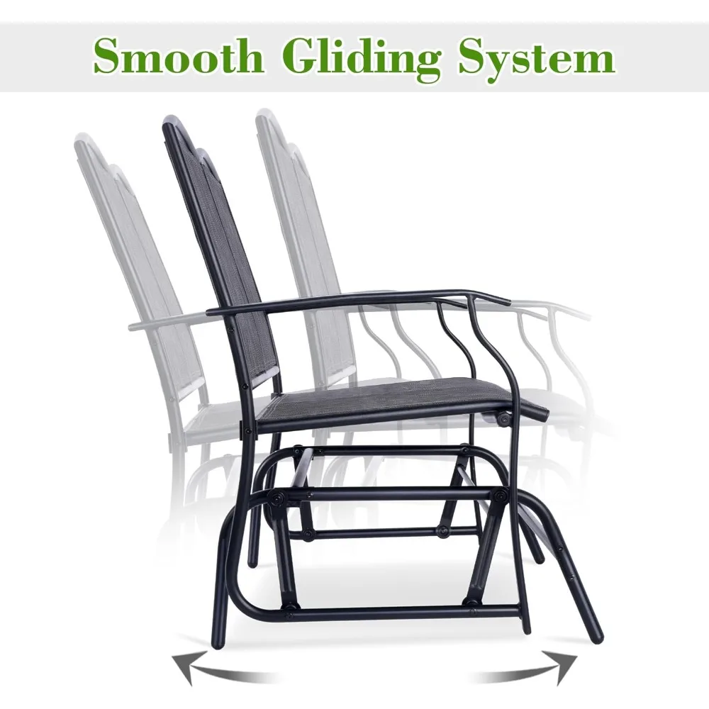 Скамья-планер на 2 человека, кресло-качалка для патио, двухместное кресло со стальным каркасом для садового крыльца