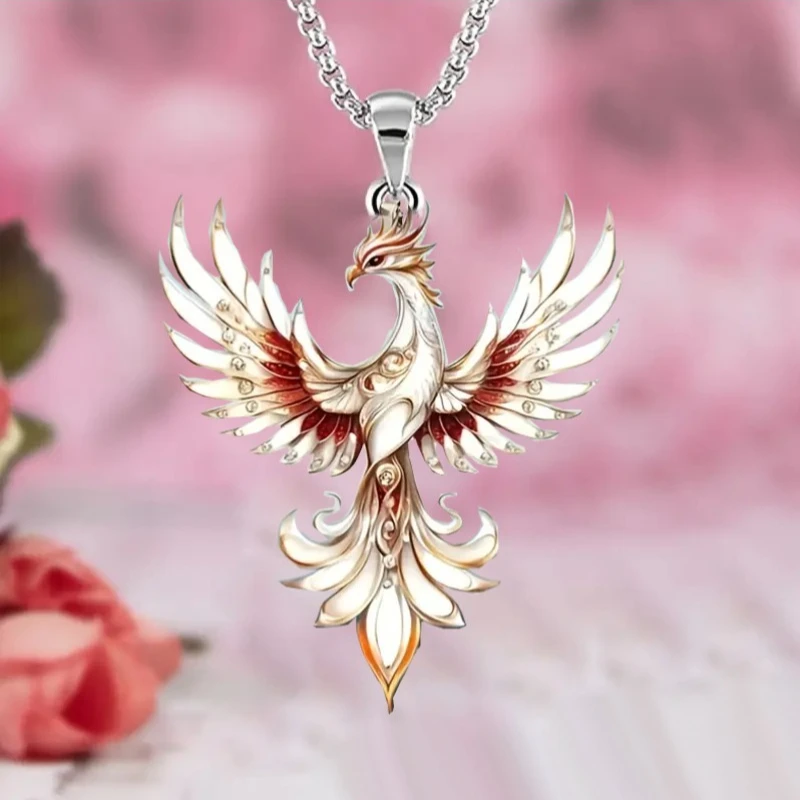 2D Flat New Lucky Phoenix Acrylic Pendant Necklace for Women Jewelry 2025 Trending New Beach Vintage Necklace Pendientes