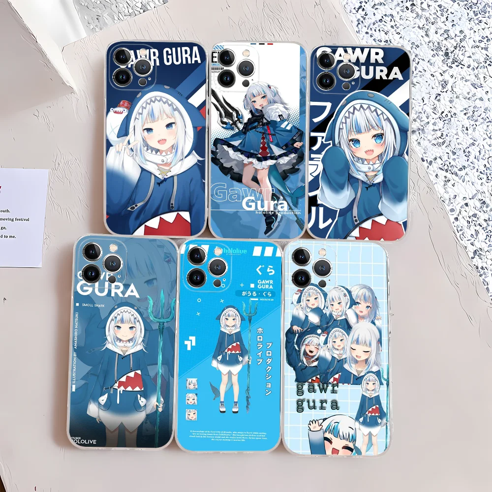 

Gawr Gura Hololive Anime Silicone Soft For Iphone 16 15 14 13 12 11 Pro Mini XS MAX Plus X Cover