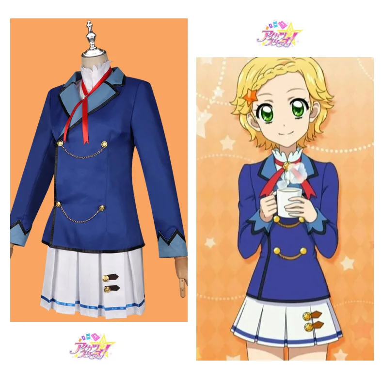 Anime Aikatsu Hoshimiya Ichigo Shibuki Ran Kiriya Aoi Cosplay Costume Starlight School JK Campus Uniform Woman Kawaii Suit