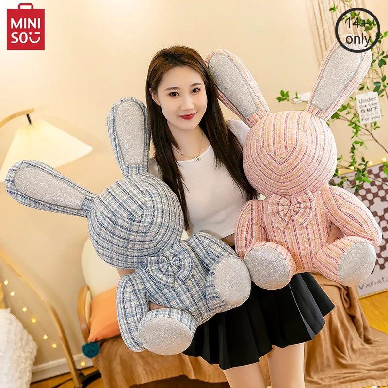 

MINISO New Diamond Rabbit Cushion Animal Gift for Girls Cute Doll Large Sleeping Pillow Girl Birthday Gift