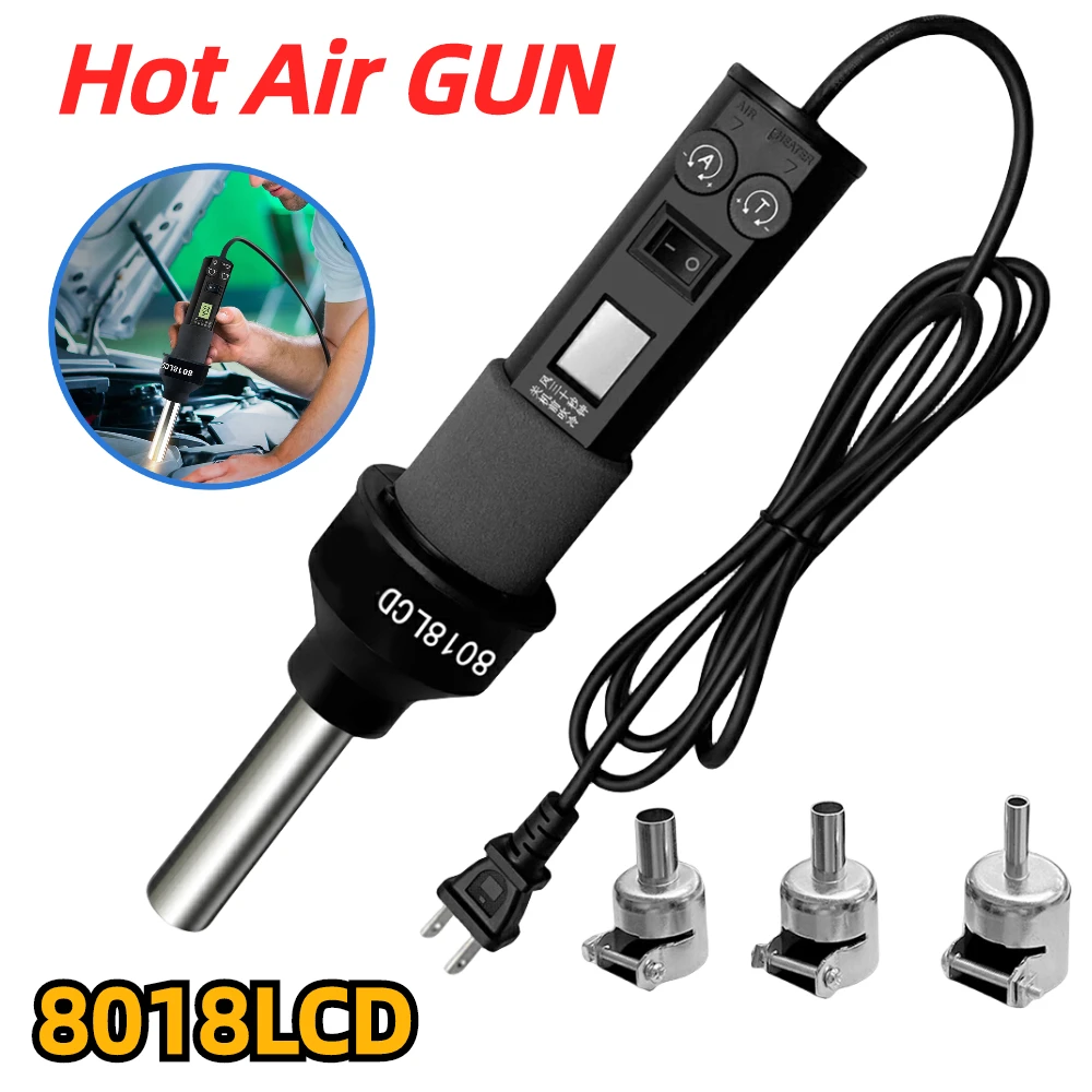 

Digital Hot Air Gun Heat Gun 8018LCD Desoldering Soldering Rework SMD Solder Station 110/220V Heat Gun for Welding Repair Tool