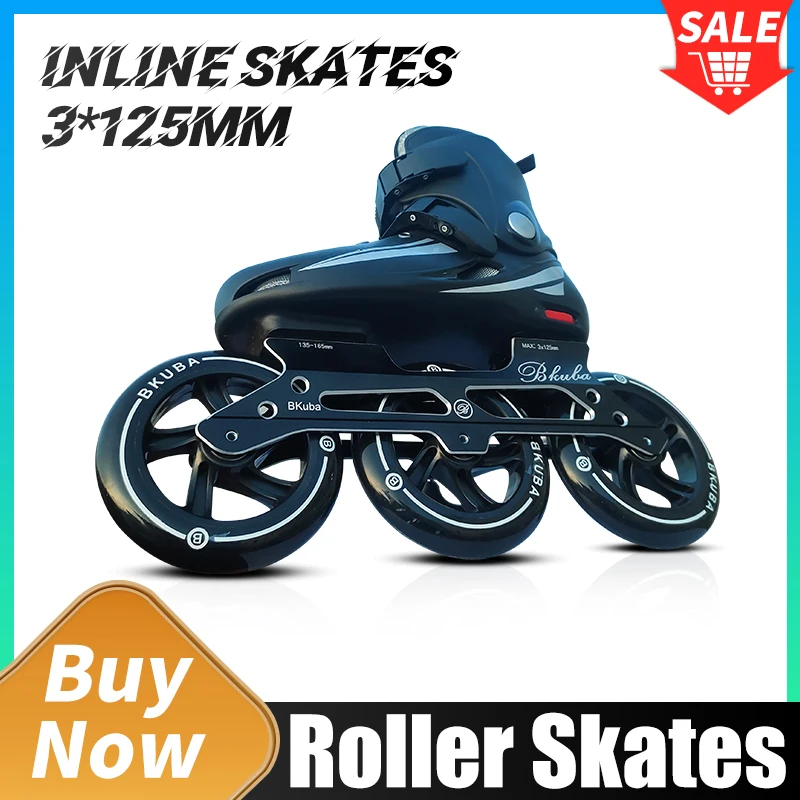 Inline Roller Skates 125mm Shoes With Wheels Professional Aldult Speed 3 Wheel for Skating Sneakers 35-46 Skate Roll